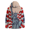 USA Flag Statue of Liberty Print Down Jacket-grizzshop