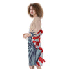 USA Flag Statue of Liberty Print Kimono-grizzshop