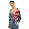 USA Flag Statue of Liberty Print Men's Dress Shirts-grizzshop