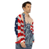 USA Flag Statue of Liberty Print Men's Dress Shirts-grizzshop