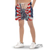 USA Flag Statue of Liberty Print Men's Gym Shorts-grizzshop