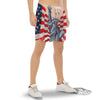 USA Flag Statue of Liberty Print Men's Gym Shorts-grizzshop