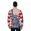 USA Flag Statue of Liberty Print Men's Long Sleeve Shirts-grizzshop