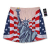 USA Flag Statue of Liberty Print Men's Running Shorts-grizzshop