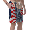 USA Flag Statue of Liberty Print Men's Shorts-grizzshop