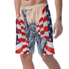 USA Flag Statue of Liberty Print Men's Shorts-grizzshop