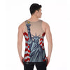 USA Flag Statue of Liberty Print Men's Tank Top-grizzshop