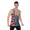 USA Flag Statue of Liberty Print Men's Tank Top-grizzshop