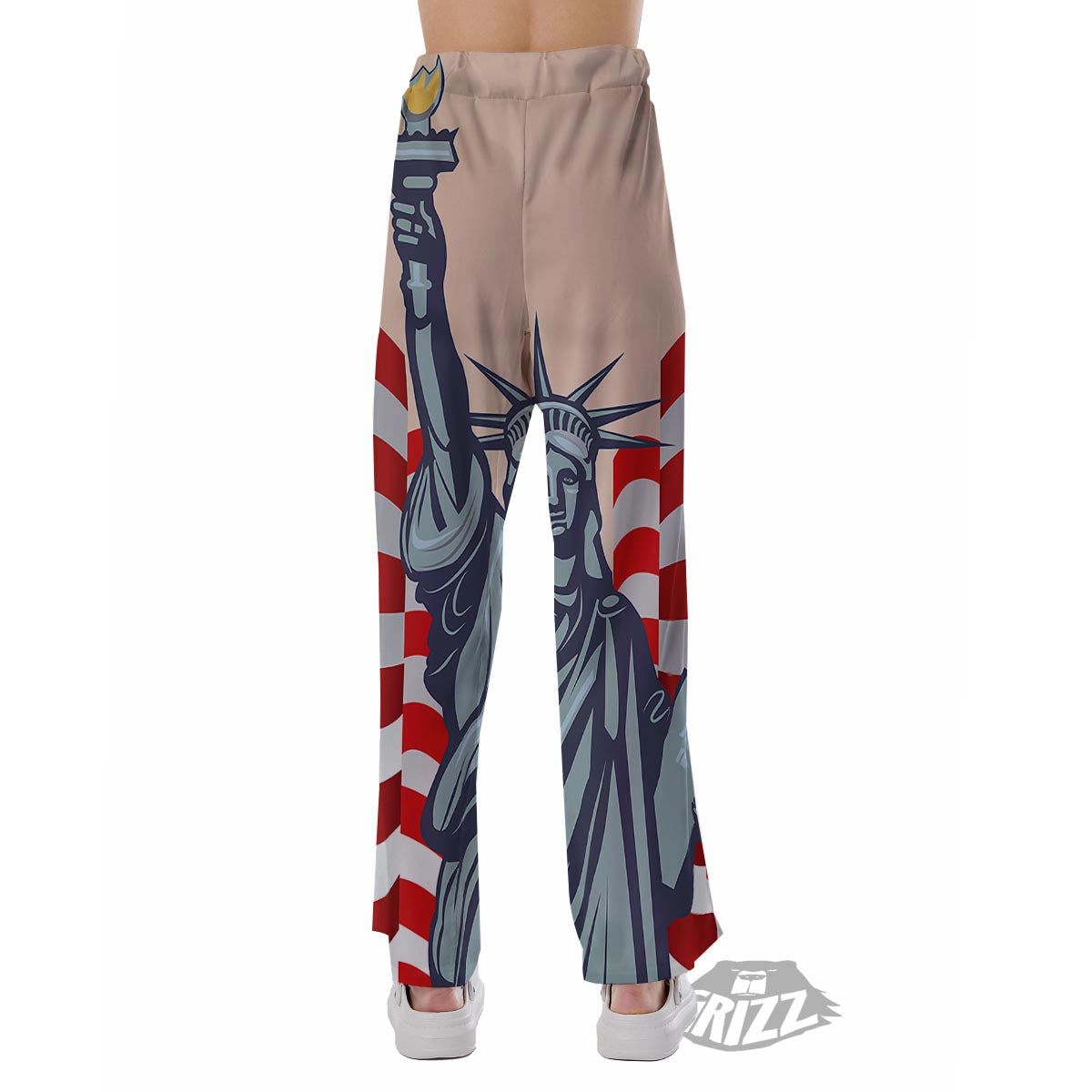 USA Flag Statue of Liberty Print Pajama Pants-grizzshop