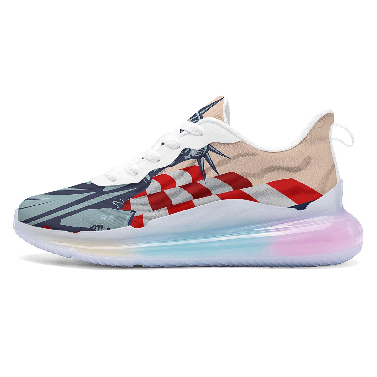 USA Flag Statue of Liberty Print Running Sneakers-grizzshop