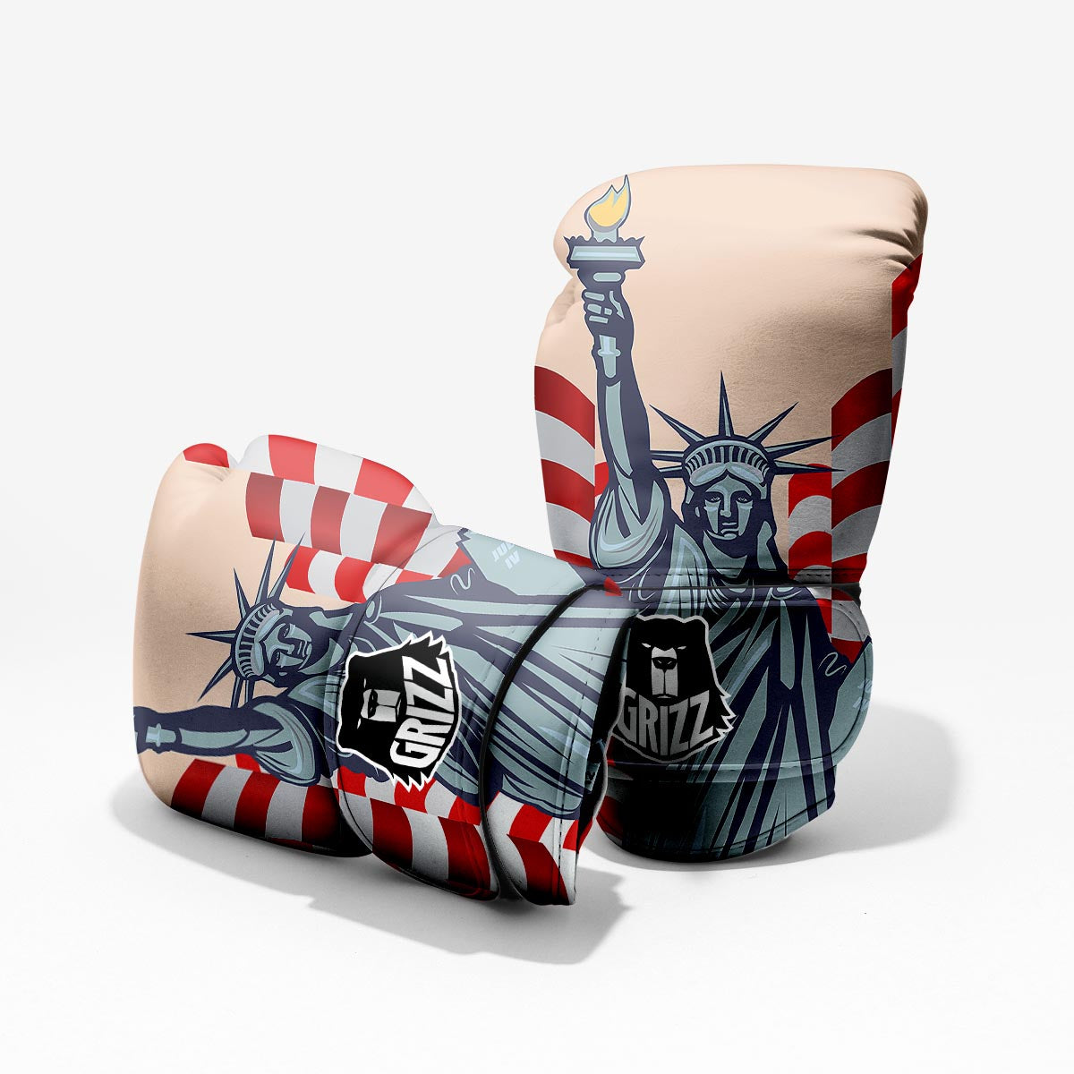 USA Flag Statue of Liberty Print Pro Boxing Glove