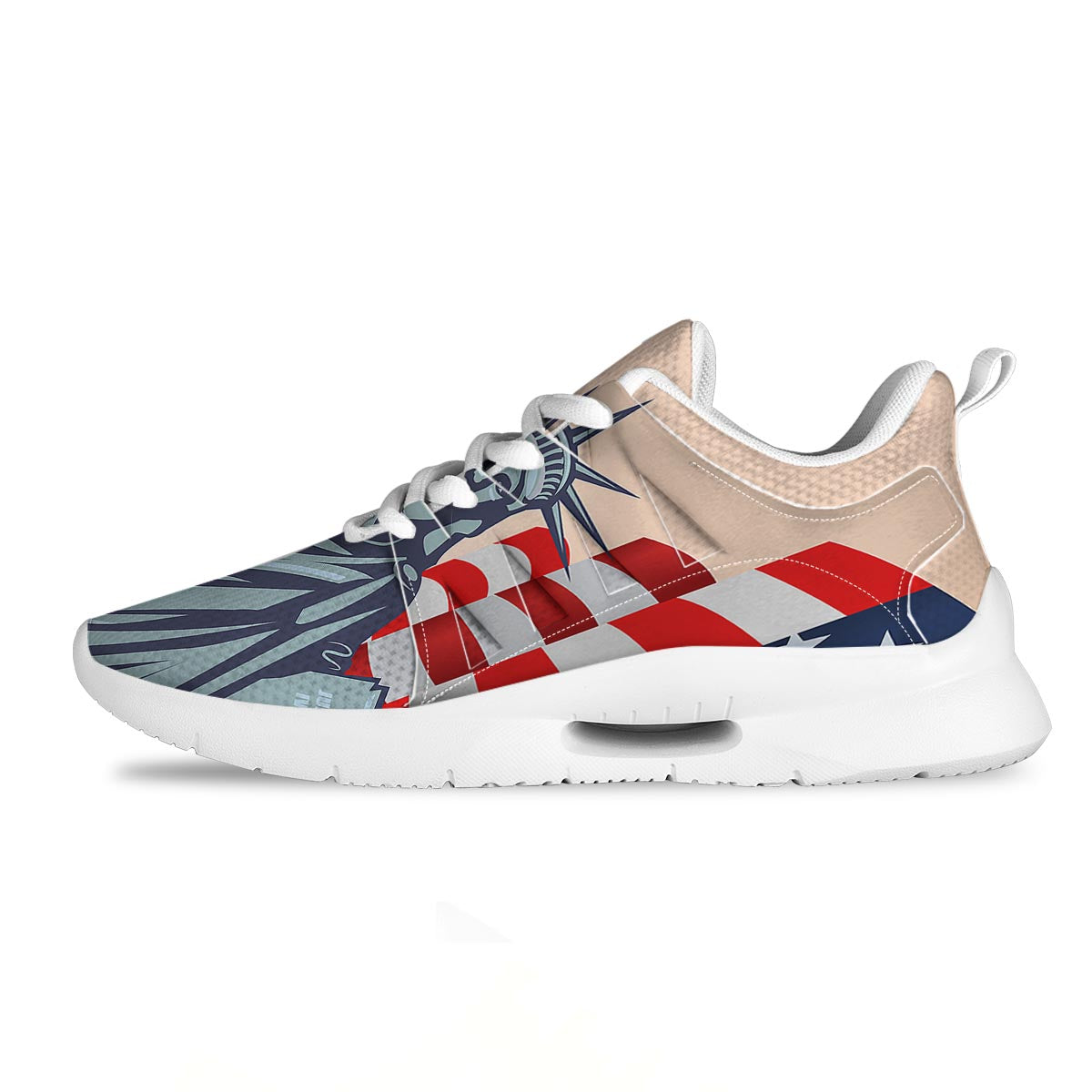 USA Flag Statue of Liberty Print Tennis Shoes-grizzshop