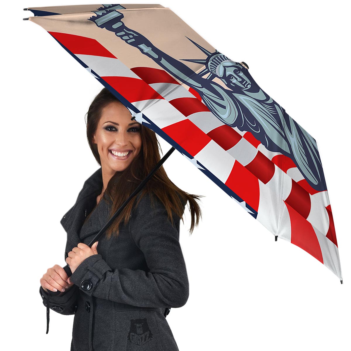 USA Flag Statue of Liberty Print Umbrella-grizzshop