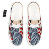 USA Flag Statue of Liberty Print White Loafers-grizzshop