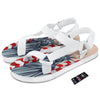 USA Flag Statue of Liberty Print White Open Toe Sandals-grizzshop