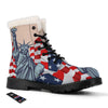 USA Flag Statue of Liberty Print Winter Boots-grizzshop