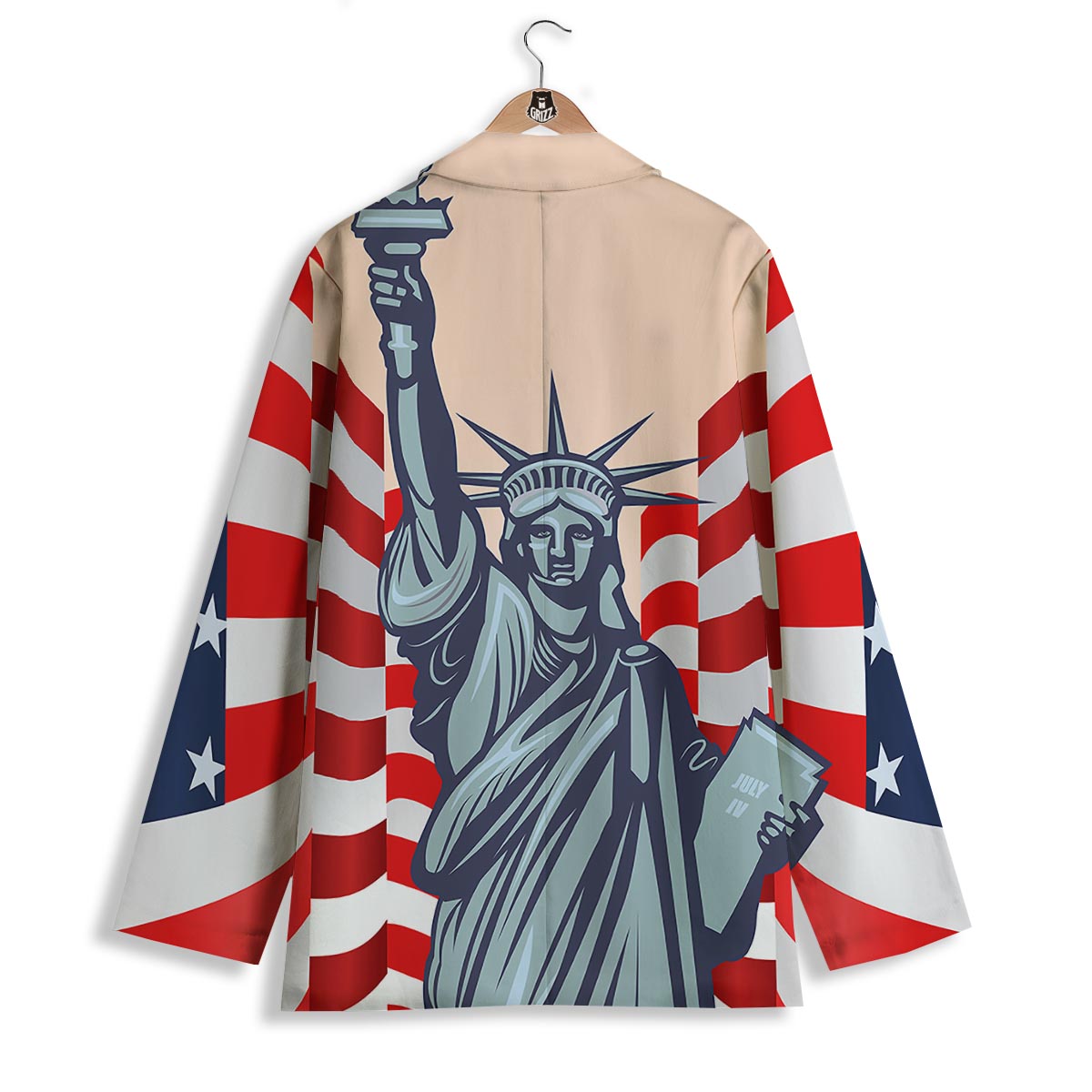 USA Flag Statue of Liberty Print Women's Blazer-grizzshop