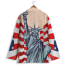 USA Flag Statue of Liberty Print Women's Blazer-grizzshop