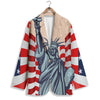 USA Flag Statue of Liberty Print Women's Blazer-grizzshop