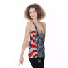 USA Flag Statue of Liberty Print Women's Racerback Tank Top-grizzshop