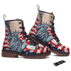 USA Flag Statue of Liberty Print Work Boots-grizzshop