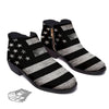 USA Flag White And Black Print Ankle Boots-grizzshop