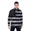 USA Flag White And Black Print Baseball Jacket-grizzshop