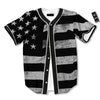 USA Flag White And Black Print Baseball Jersey-grizzshop