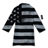 USA Flag White And Black Print Bathrobe-grizzshop