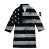 USA Flag White And Black Print Bathrobe-grizzshop