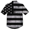 USA Flag White And Black Print Button Up Shirt-grizzshop