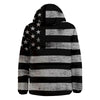 USA Flag White And Black Print Down Jacket-grizzshop