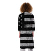 USA Flag White And Black Print Kimono-grizzshop