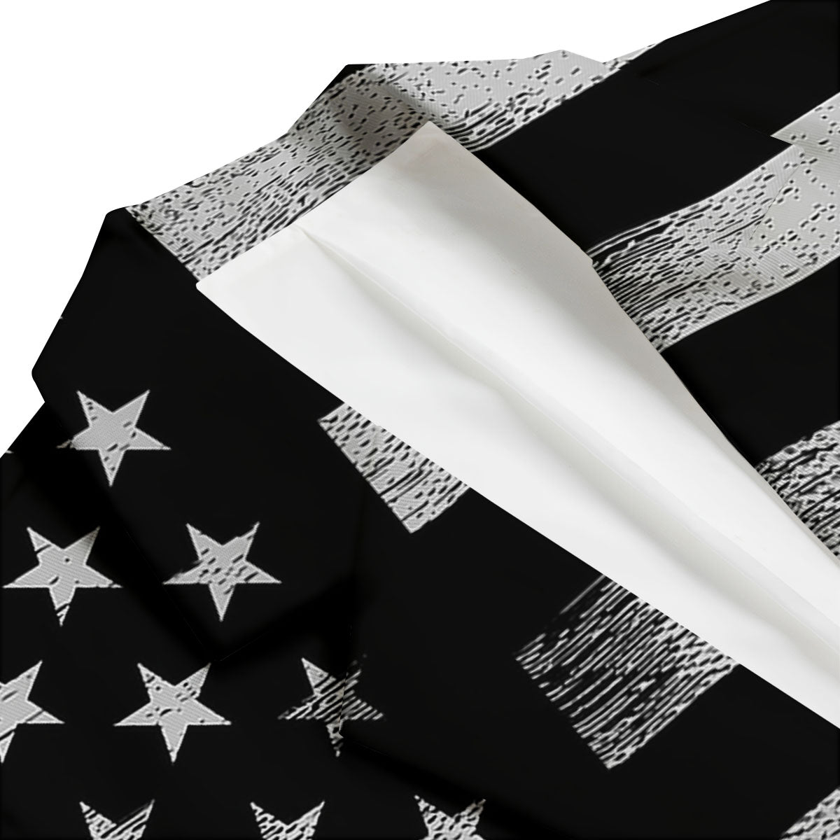 USA Flag White And Black Print Men's Blazer-grizzshop