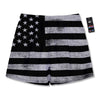 USA Flag White And Black Print Men's Running Shorts-grizzshop