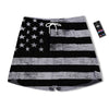 USA Flag White And Black Print Men's Running Shorts-grizzshop