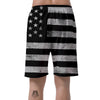 USA Flag White And Black Print Men's Shorts-grizzshop