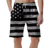 USA Flag White And Black Print Men's Shorts-grizzshop