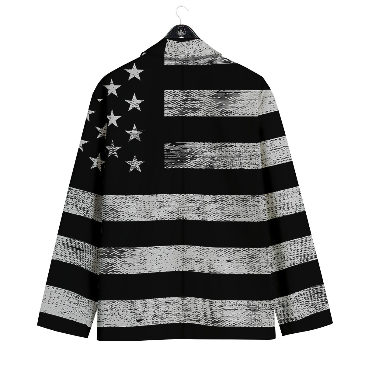 USA Flag White And Black Print Men's Sport Coat-grizzshop