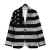 USA Flag White And Black Print Men's Sport Coat-grizzshop