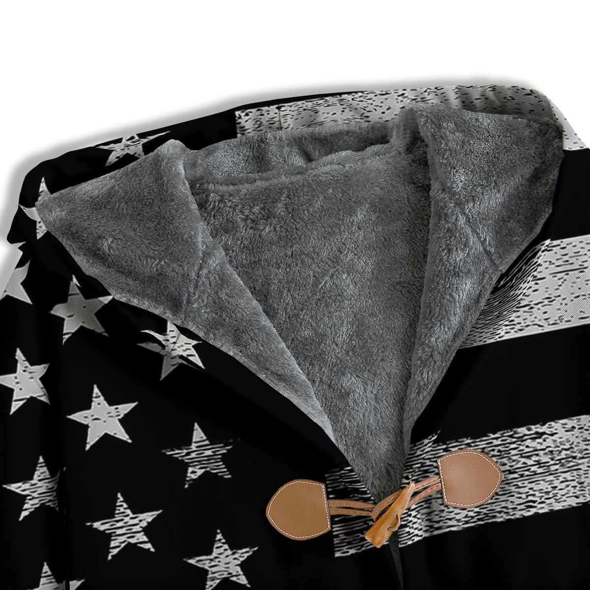 USA Flag White And Black Print Men's Windbreaker Jacket-grizzshop