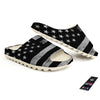 USA Flag White And Black Print Sandals-grizzshop