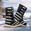 USA Flag White And Black Print Snow Boots-grizzshop