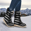 USA Flag White And Black Print Snow Boots-grizzshop