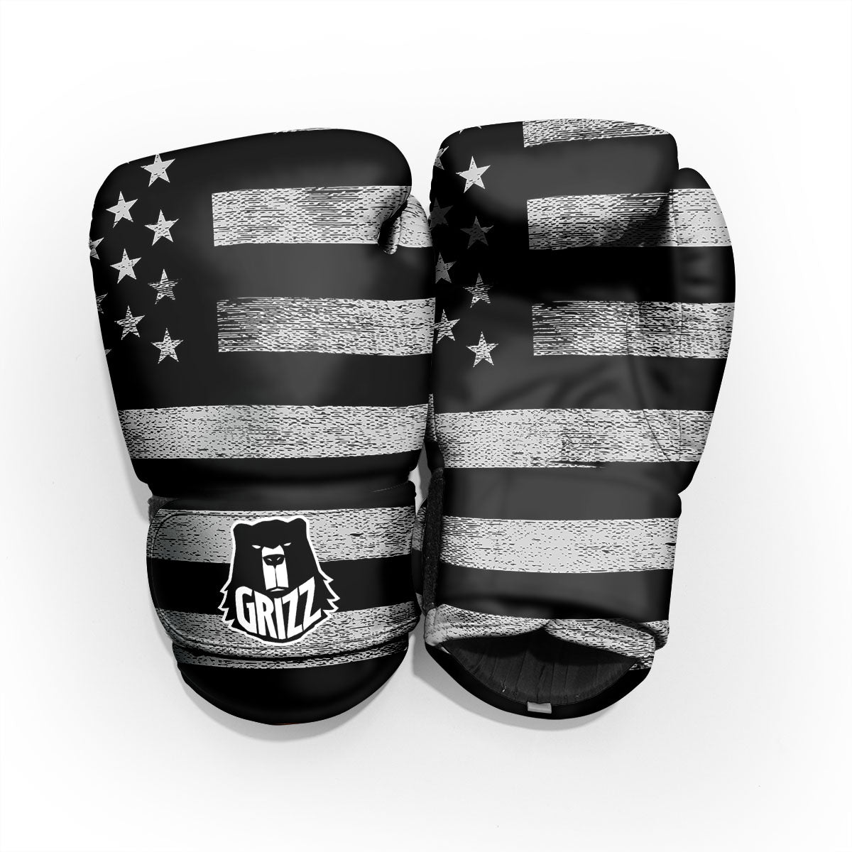 USA Flag White And Black Print Pro Boxing Glove