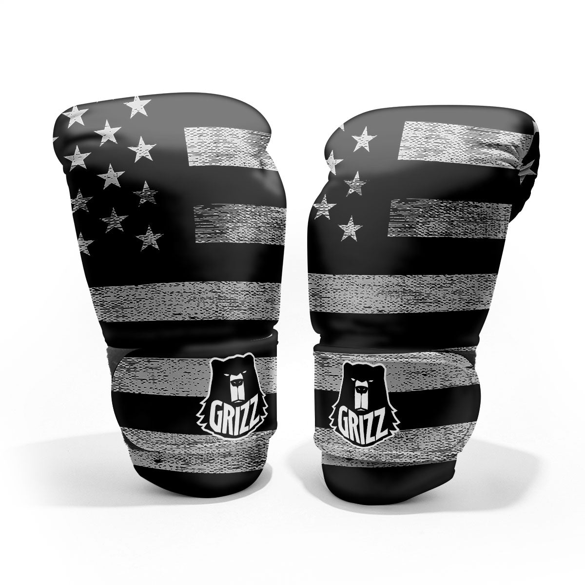 USA Flag White And Black Print Pro Boxing Glove