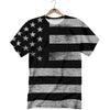 USA Flag White And Black Print T-Shirt-grizzshop