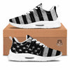 USA Flag White And Black Print Tennis Shoes-grizzshop