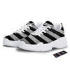 USA Flag White And Black Print White Chunky Shoes-grizzshop