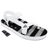 USA Flag White And Black Print White Open Toe Sandals-grizzshop